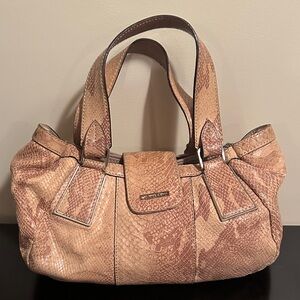 Calvin Klein Tan Snake Print embossed leather Women's Bag